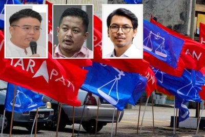 Woo Kah Leong (kiri), Hasbie Muda dan Muhammad Kamil