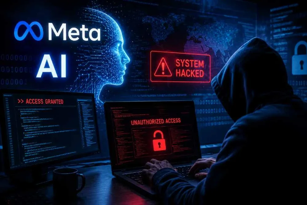 AI milik Meta dilapor berjaya menggodam sistem syarikat lain. Foto imej janaan AI