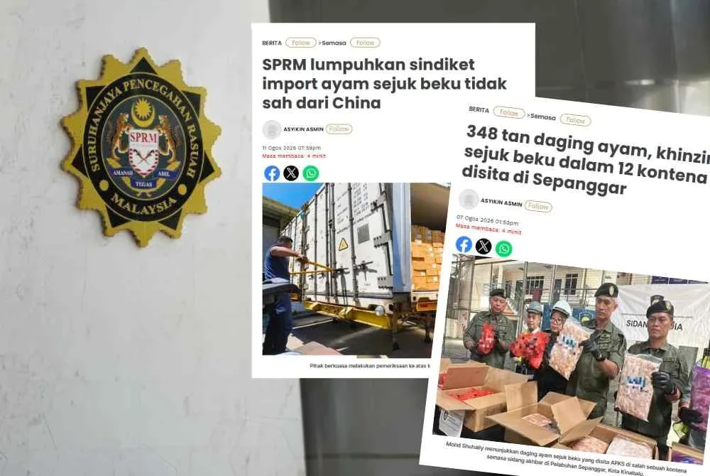 SPRM menahan 7 individu termasuk 4 penjawat awam kerana disyaki terbabit sindiket import ayam sejuk beku tidak sah di Sabah