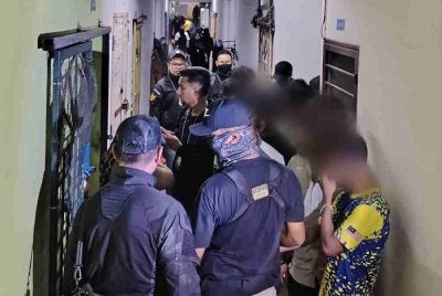 Antara warga asing yang ditahan JIM dalam Op Sasar di Aprtment Suteramas di Kajang pada Selasa.
