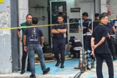 Polis menjalankan siasatan di lokasi kejadian pada Rabu.
