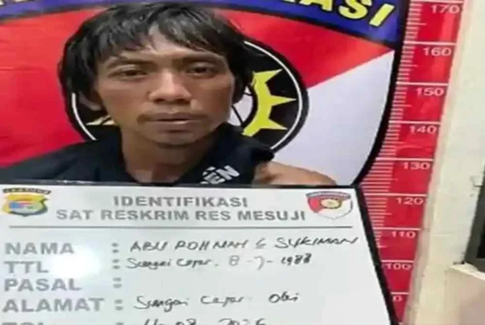 Suspek kini sudah ditahan. Foto Agensi