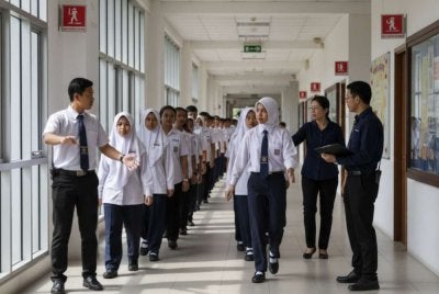 Simulasi keselamatan bukan bertujuan menakutkan murid atau mewujudkan suasana panik, sebaliknya membina kesiapsiagaan dan keupayaan membuat keputusan ketika berdepan situasi luar jangka. Foto hiasan janaan AI
