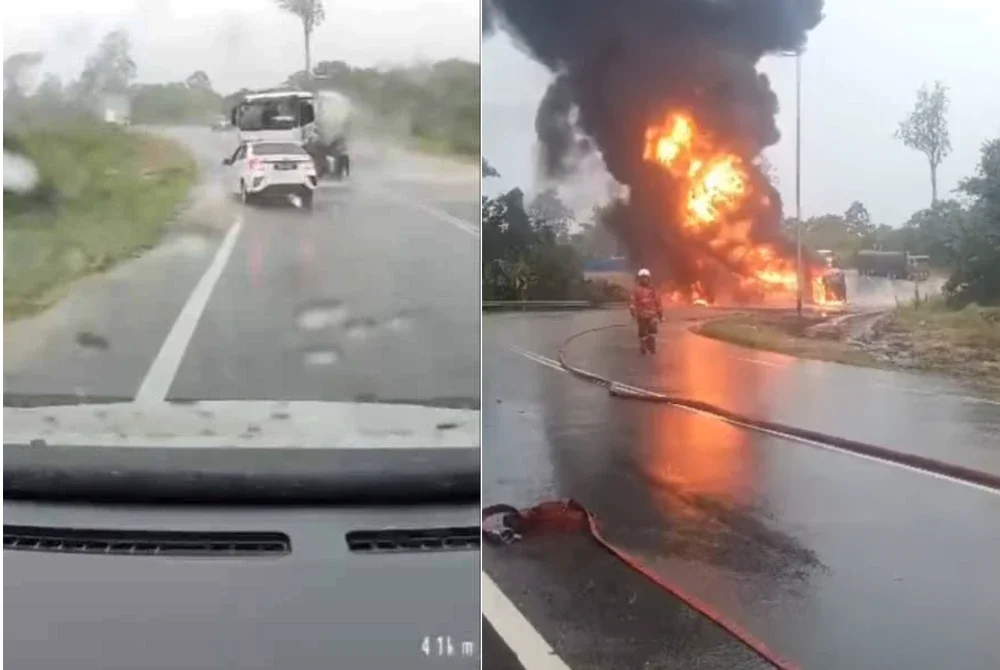 Tangkap layar video detik-detik lejadian yang tular di media sosial.