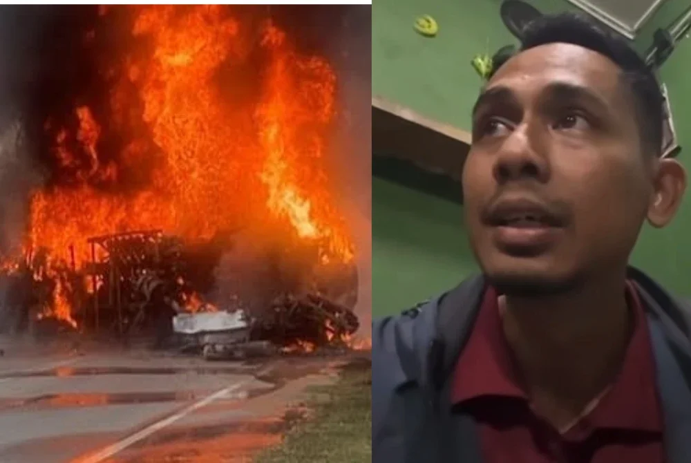 Perkongsian pilu Saifulnizam Sulaiman, suami Nur Fatima Abdullah, 39, dan ayah kepada Muhamad Fattah Aisy Nuafal, 12, yang meninggal dunia dalam tragedi lori tangki hempap kereta sebelum terbakar di Jalan Temerloh-Triang 
