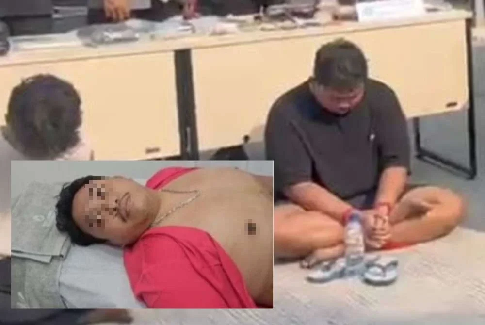 Suspek ketika ditahan sedang menjalani rawatan sedut lemak. Foto tular Kompas.Com.