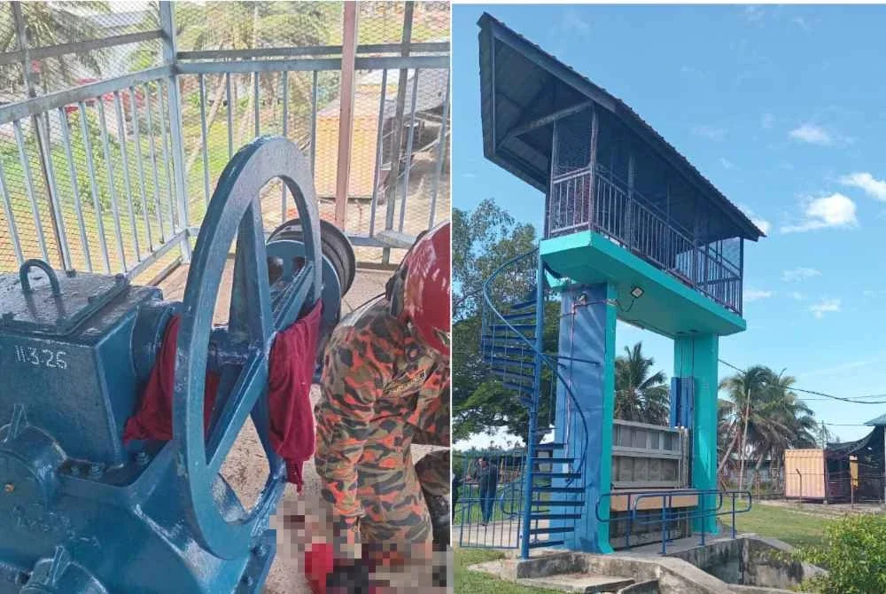 Seorang pekerja kunci air maut selepas dipercayai tudung dipakainya terbelit pada roll gate dalam kejadian di Kunci Air Grand Sabak Hotel pada Sabtu.