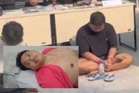Suspek ketika ditahan sedang menjalani rawatan sedut lemak. Foto tular Kompas.Com.