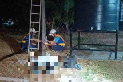 Lelaki warga emas ditemukan dalam keadaan tidak sedarkan diri dipercayai maut akibat terkena renjatan elektrik di Taman Kinabutan Ria, Tawau.