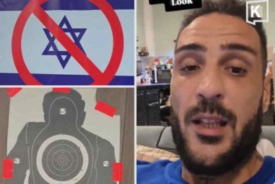 Moran (kanan), pihak taman haiwan berkenaan juga memuat naik imej bendera Israel dengan simbol larangan masuk berhampiran sebuah sasaran menembak di platform media sosial mereka. - Foto Khosod English.