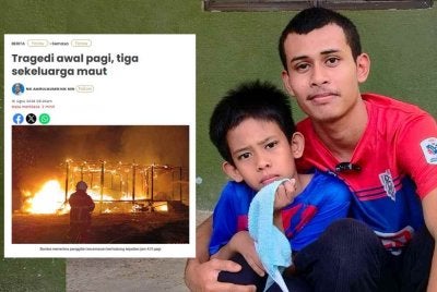Putra Aliff Haiqal bersama adiknya, Mohamad Putra Haikal terselamat dalam kebakaran dua rumah yang meragut nyawa 3 ahli keluarganya dalam kejadian di Desa Mawar 2, Muadzam Shah awal pagi Sabtu.