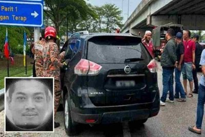 Syahizad (gambar kecil) disahkan meninggal dunia akibat serangan jantung selepas kenderaan dipandunya terbabas di Sungai Besar, Sabak Bernam, semalam.