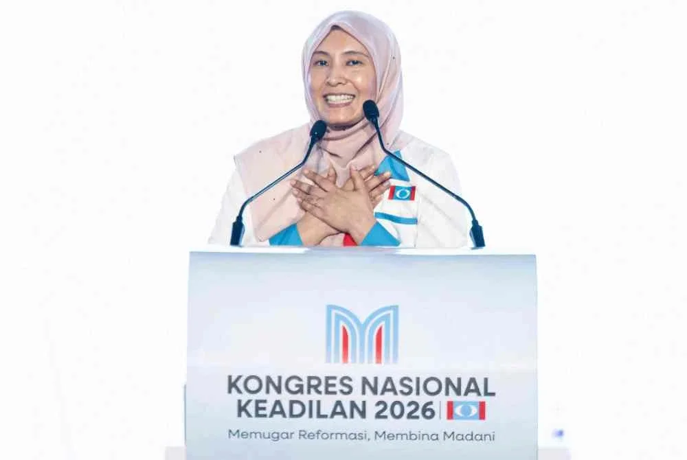 Nurul Izzah ketika sesi penggulungan pada Kongres Nasional PKR 2026 di Pusat Dagangan Antarabangsa Melaka (MITC) Ayer Keroh pada Ahad. Foto Bernama