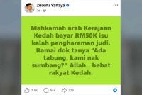 Tangkap layar media sosial Zulkifli.
