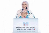 Nurul Izzah ketika sesi penggulungan pada Kongres Nasional PKR 2026 di Pusat Dagangan Antarabangsa Melaka (MITC) Ayer Keroh pada Ahad. Foto Bernama 