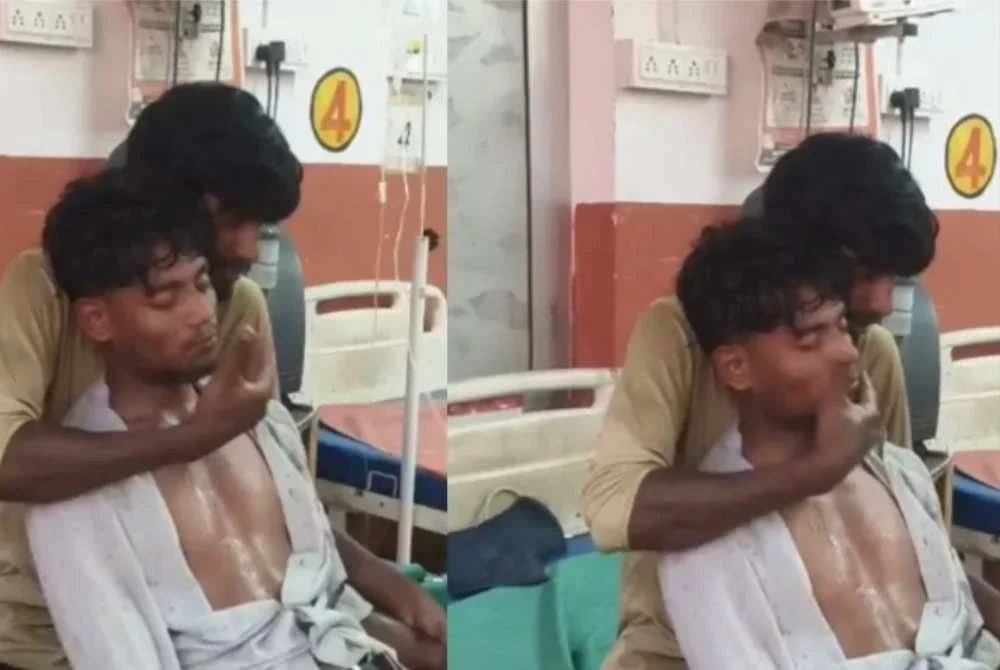 Akash menampar pipi adiknya berulang kali apabila mangsa kelihatan semakin mengantuk dan hampir hilang sedar. Foto: India Tv