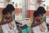 Akash menampar pipi adiknya berulang kali apabila mangsa kelihatan semakin mengantuk dan hampir hilang sedar. Foto: India Tv