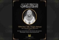 Datuk Tengku Salwani Almarhum Sultan Yahya Petra mangkat pada jam 6.10 pagi tadi, pada usianya 82 tahun. Foto Facebook Pejabat Sultan Kelantan 