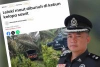 laporan Sinar Harian pada 11 Ogos lalu berhubung penemuan mayat dipercayai dibunuh di kebun kelapa sawit di Banting, Kuala Langat. Gambar kanan: Mohd Akmalrizal