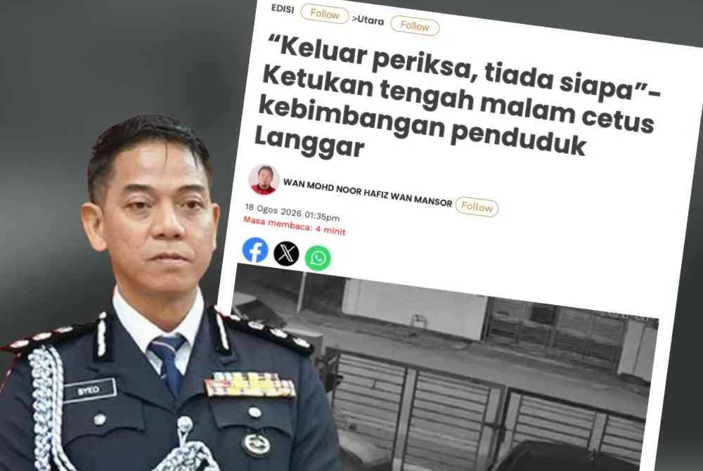 Laporan Sinar Harian pada Selasa berhubung misteri ketukan pintu rumah tengah malam di kawasan Langgar. 