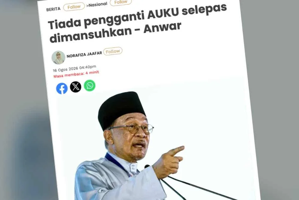 Laporan Sinar Harian pada Ahad berhubung persetujuan kerajaan memansuhkan AUKU.