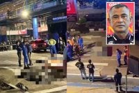 Polis menahan pemandu lori imigresen dan pemandu kereta Proton Saga yang terbabit dalam kemalangan maut di persimpangan lampu isyarat Maju Junction, Jalan Sultan Ismail pada Rabu bagi membantu siasatan.- Gambar kecil (Fadil Marsus)