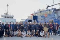 Pihak berkuasa Indonesia memintas sebuah kapal berdaftar di Tanzania di perairan wilayah Riau dan menahan 10 kru warga Myanmar. Foto Agensi Narkotik Kebangsaan