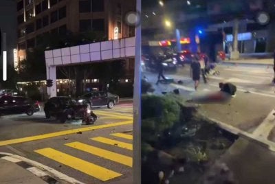 Lori JIM yang dipercayai terbabas sebelum merempuh beberapa individu dalam kemalangan awal pagi Rabu.