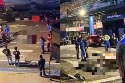Tiga sekeluarga maut dipercayai dilanggar lori milik JIM di persimpangan lampu isyarat Maju Junction, Jalan Sultan Ismail awal pagi Rabu.