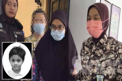 Ismanira (dua dari kanan) dibawa selepas prosiding di Mahkamah Tinggi Shah Alam pada Rabu selesai. Gambar kecil Zayn Rayyan