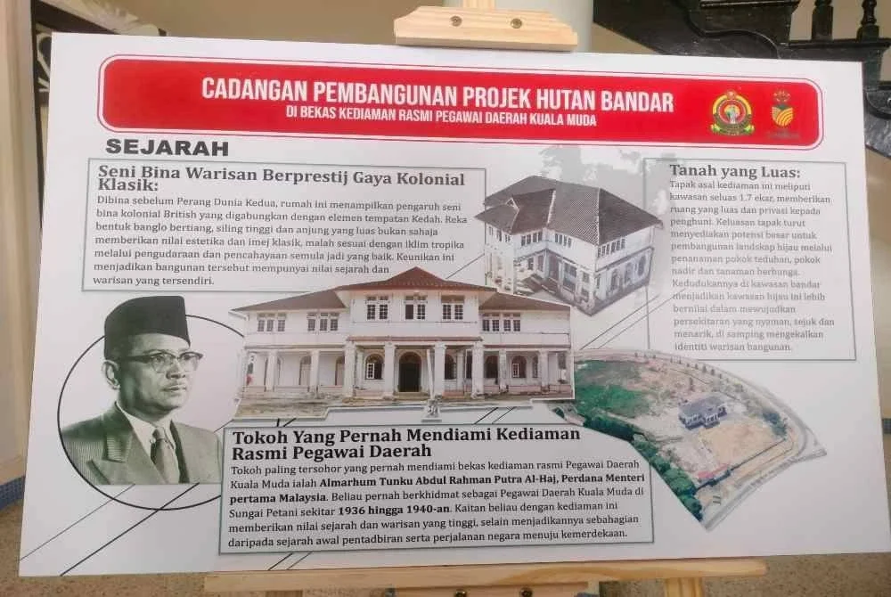 Sejarah kediaman rasmi pegawai daerah yang pernah didiami Tunku Abdul Rahman dipaparkan.