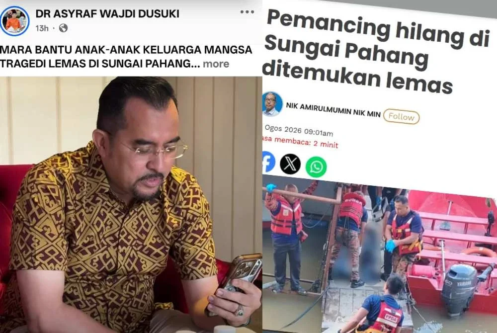 Tangkap layar video yang dikongsi Asyraf Wajdi ketika beliau menghubungi anak mangsa melalui panggilan video pada Jumaat.