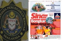 Laporan muka depan Sinar Harian pada Sabtu