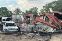 Keadaan rumah yang didiami Nurul Nazira yang musnah dalam kebakaran.