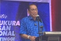 Mohamed Khaled pada Majlis Kesyukuran Barisan Nasional Kota Tinggi pada Sabtu.