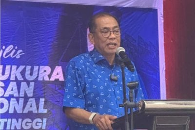 Mohamed Khaled pada Majlis Kesyukuran Barisan Nasional Kota Tinggi pada Sabtu.