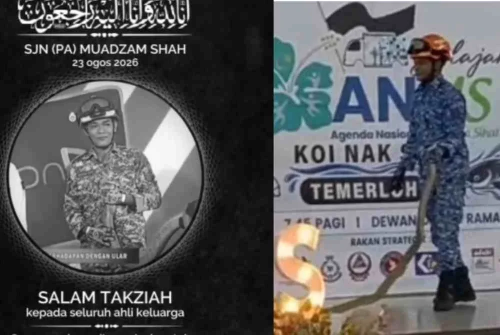 Anggota APM meninggal dunia selepas lebih 14 jam bertarung nyawa akibat dipatuk ular tedung selar ketika melakukan demonstrasi.