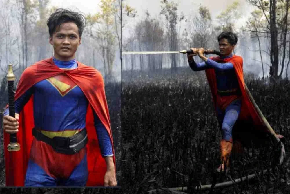 'Superman' bantu padam kebakaran hutan di Kalimantan