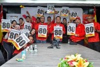 Mohd Najwan (tengah) meraikan kejayaan kontinjen mencapai sasaran pingat emas ke-80 pada Sukan Malaysia (SUKMA) 2026 ketika sidang media di Pejabat Sukan Negeri Selangor (MSNS) pada Ahad. Foto Bernama