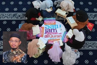 Malaysia #QuranHour akan diadakan di Masjid An-Nur Felda Aping Timur, Kota Tinggi pada 30 Ogos ini. Gambar kecil: Profesor Dr Hussin Salamon