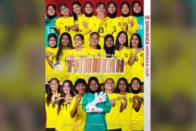 Malaysia B-17 meraih tempat ketiga setelah menewaskan Jordan 4-0 dalam saingan Piala Srikandi Merdeka 2026 di Kudus, Indonesia. Foto FB Persatuan Bolasepak Malaysia