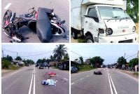 Suami isteri maut dalam kemalangan dengan sebuah lori berhampiran Pasar Segar di Kampung Paya Lada, Ketereh, Kota Bharu pada Isnin. Foto:PDRM