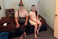 Antara warga asing yang ditahan dalam serbuan JIM di Seremban pada Ahad.