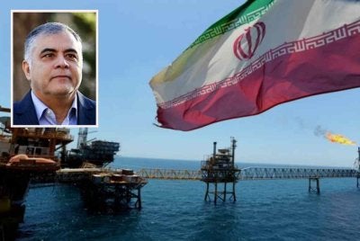 Mohsen Paknejad (gambar kecil) mengumumkan penemuan rizab hidrokarbon baharu berskala besar yang disifatkan sebagai aset penting bagi menjamin keperluan tenaga Iran pada masa depan - Foto: Agensi