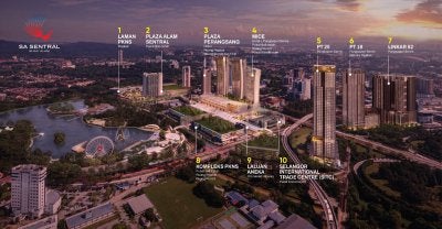Gambaran artis pelan induk pembangunan SA Sentral.
