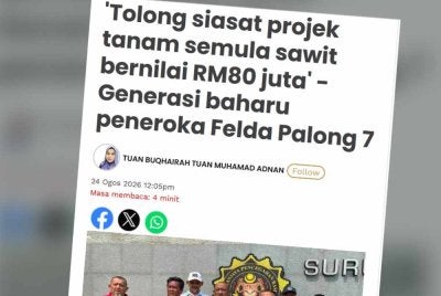 Laporan Sinar Harian pada Isnin. 