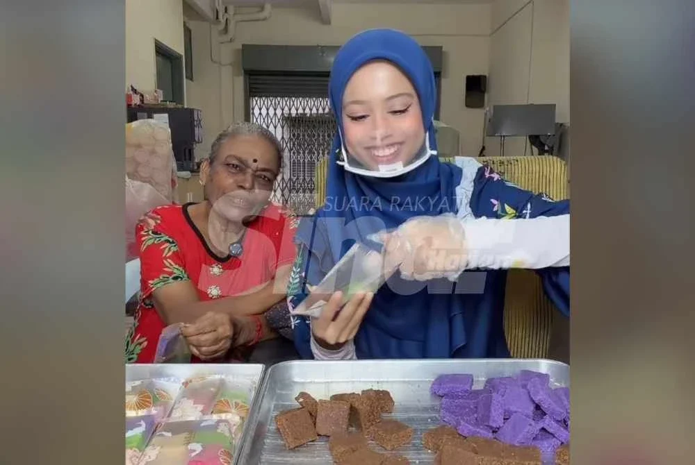 Gelagat Sulaiha bersiaran langsung menjual manisan India sambil ditemani neneknya menjadi tular baru-baru ini. FOTO: Mohd Halim Abdul