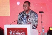 Amirudin berucap pada majlis penutupan SUKMA Selangor 2026 di Shah Alam. Foto: Bernama 