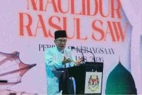 Anwar menyampaikan ucapan pada Sambutan Maulidur Rasul Peringkat Kebangsaan Tahun 1448H/2026M UPM, pada Selasa. Foto Bernama