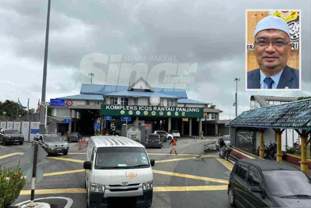 Pintu masuk sempadan dari Kelantan ke Thailand di ICQS Rantau Panjang. Gambar kecil: Mohamed Fadzli